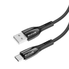 Rixus RXUC37AC Ladekabel USB-A auf USB-C geflochtenes Nylon