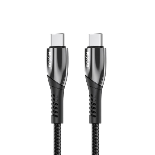 Rixus RXUC38C Fast Charging Cable USB-C To USB-C Braided Nylon