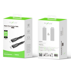 Rixus RXUC38L Schnellladekabel USB-C auf Lightning Nylon