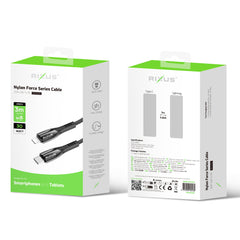 Rixus RXUC39L Schnellladekabel USB-C auf Lightning Nylon