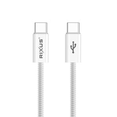Rixus RXUC08C Schnellladekabel USB-C auf USB-C Kabel geflochtenes Nylon