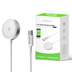 Rixus RXWC05 USB-C Ladegerät für Apple Watch und Samsung Galaxy Watch