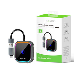 Rixus RXCP05 Kabelloser Carplay Adapter Metallisch