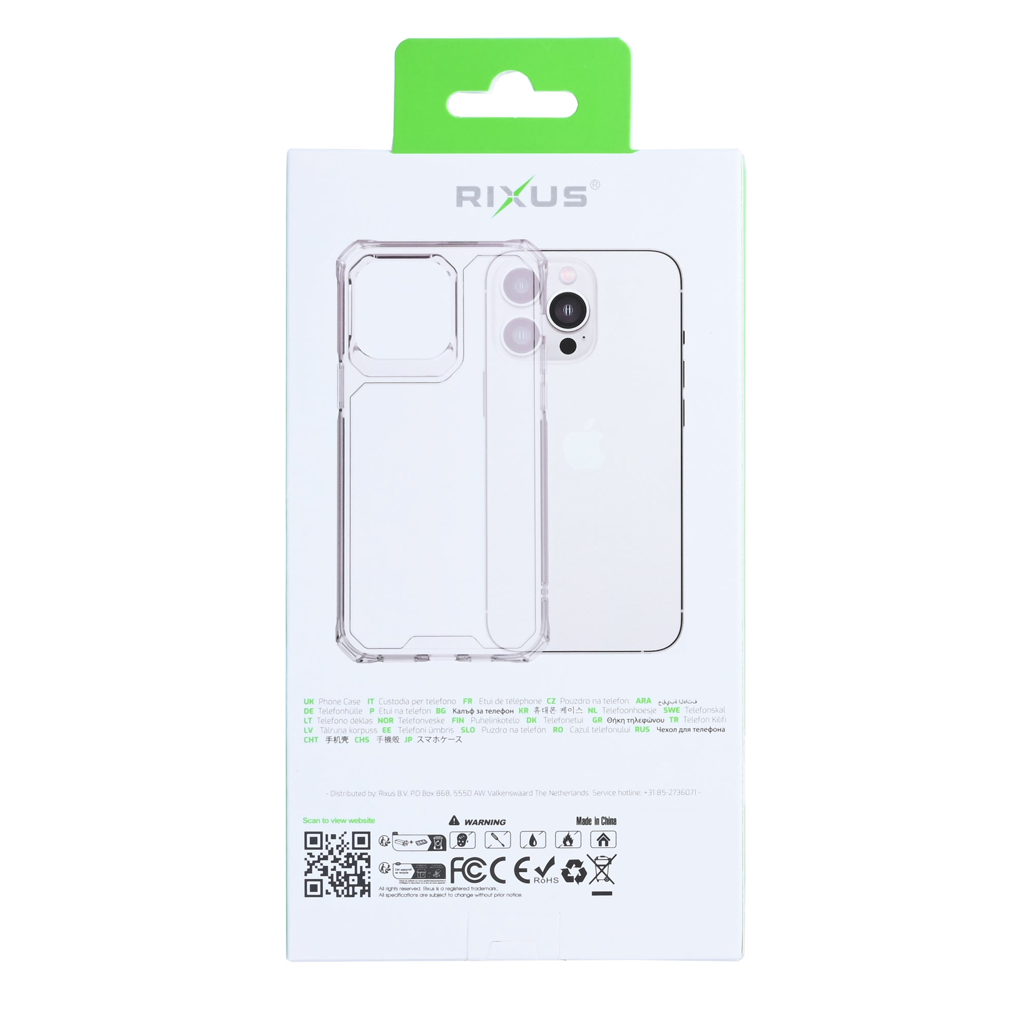 Rixus Armor-X Anti Shock Case For iPhone 17 Pro Max Transparant