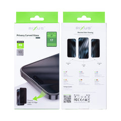 Rixus Privacy Full Curved Edge Tempe Glas für iPhone 17 (10er-Pack