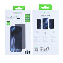 Rixus Privacy Full Curved Edge Tempered Glass für iPhone 17 Pro Max