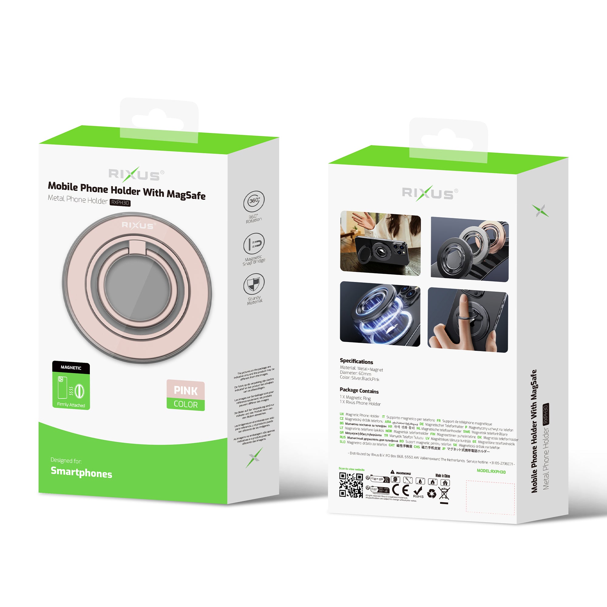 Rixus RXPH30G MagGo Magnetic Ring Holder Titanium
