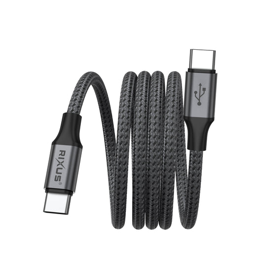 Rixus RXUC66C Magnetic Charging Cord USB-C To USB-C 100cm 60W