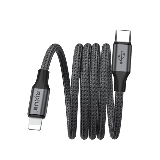 Rixus RXUC66L Magnetic Charging Cord USB-C To Lightning 100cm 18W