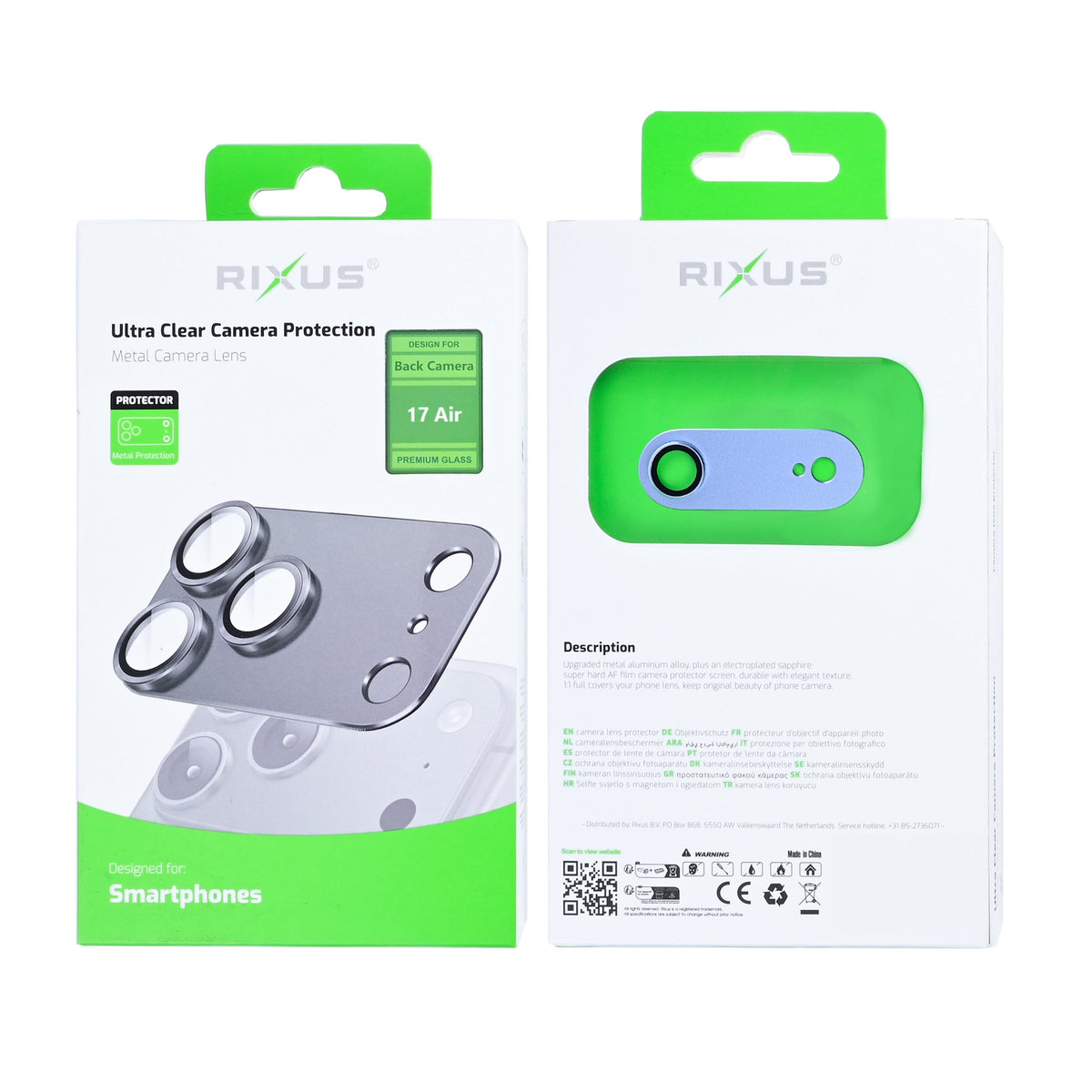 Rixus Ultra Clear Camera Protection For Apple iPhone 17 Air Sky