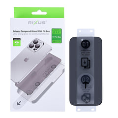 Rixus Blickschutz-Panzerglas mit Montagehilfe für Apple iPhone 17 Pro Max