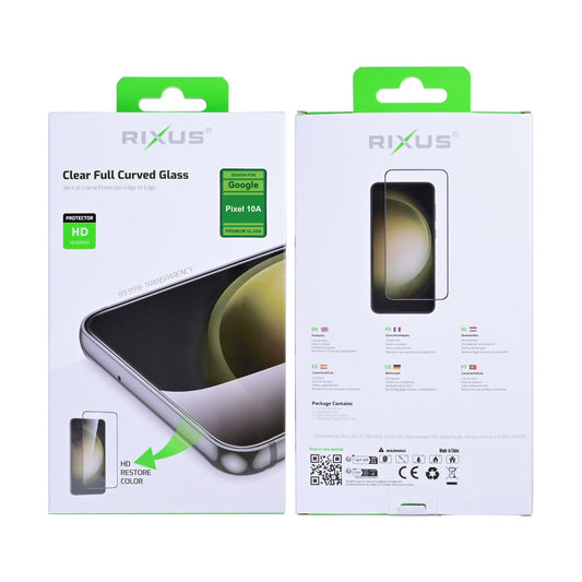 Rixus Klares HD Panzerglas mit vollständig abgerundeten Kanten für Google Pixel 10a