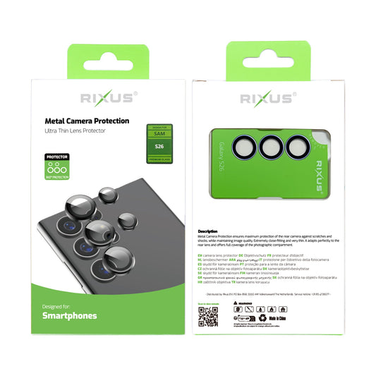 Rixus Metal Shield Camera Tempered Glass For Samsung Galaxy S26 Sky Blue