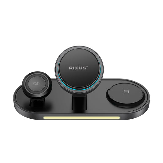 Rixus RXWC16 3 in 1 Ice Cooling Wireless Charger Stand 25W Black