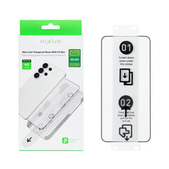 Rixus Ultra Line Gehärtetes Glas mit Passgenauer Box für Samsung Galaxy S24, S25