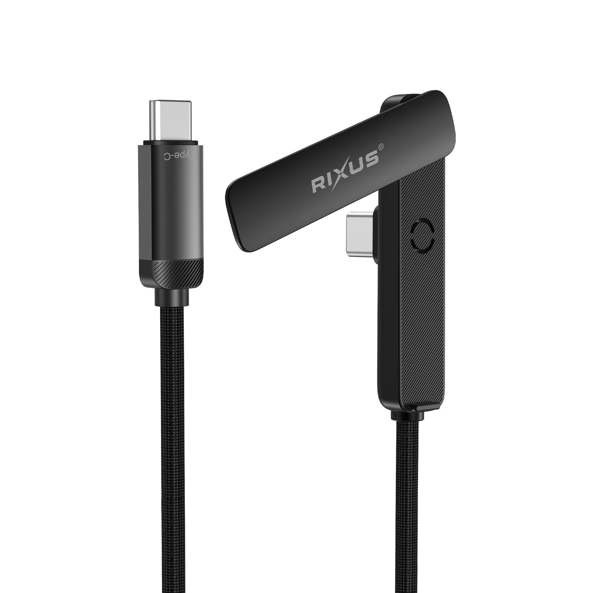 Rixus RXUC11 USB-C auf USB-C Kabel gewinkelt mit Ständer 100W