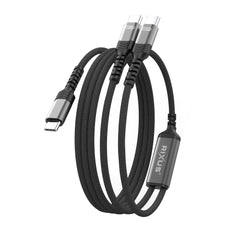 Rixus RXUC12 2-in-1 USB-C-auf-Dual-USB-C-Splitterkabel 140W