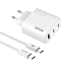Rixus RXHC65C Schnellladegerät USB-C Kabel 1,8 m 65W Weiß