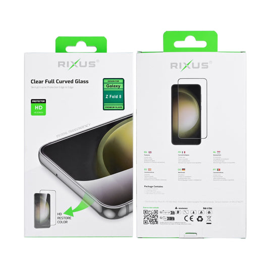 Rixus Clear HD Full Curved Edge Tempered Glass für Samsung Galaxy Z Fold 8