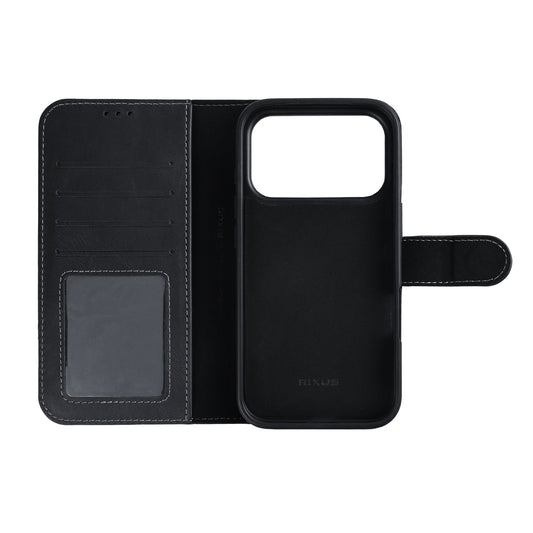 Rixus Duo Magnetic Detachable Wallet For Apple iPhone 17 Pro, 18 Pro Black