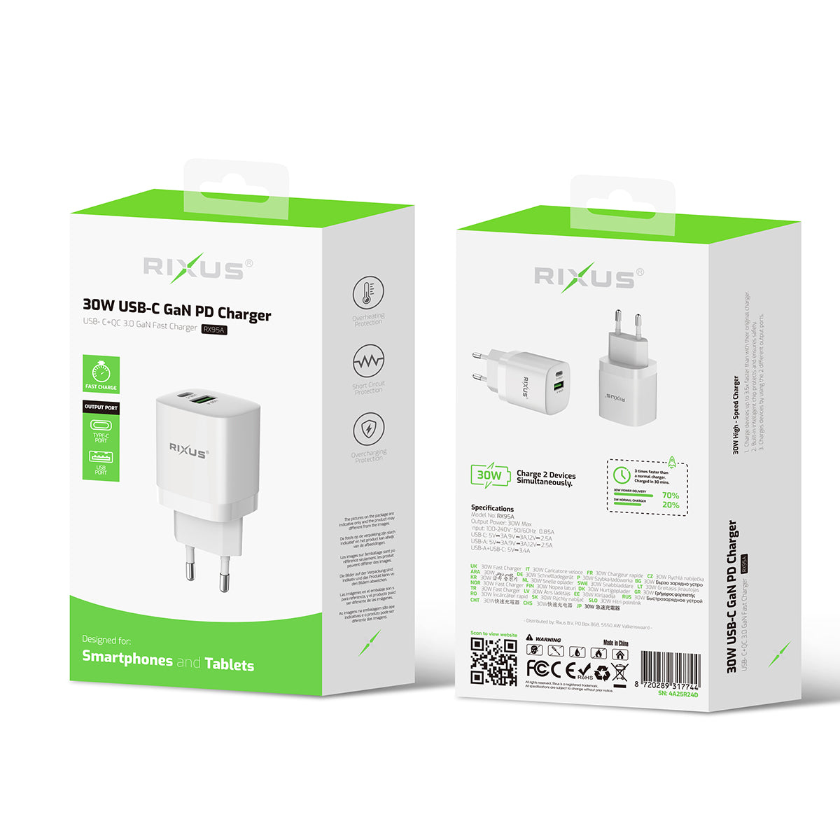 Rixus RX95A USB-C GaN PD Charger