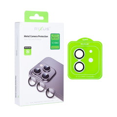 Rixus For iPhone 12, 12 Mini Metal Shield Camera Tempered Glass