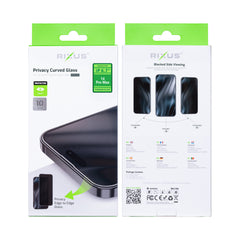 Rixus Sichtschutzfolie aus gehärtetem Glas mit vollständig gekrümmten Kanten für iPhone 14 Pro Max (10 Stück)