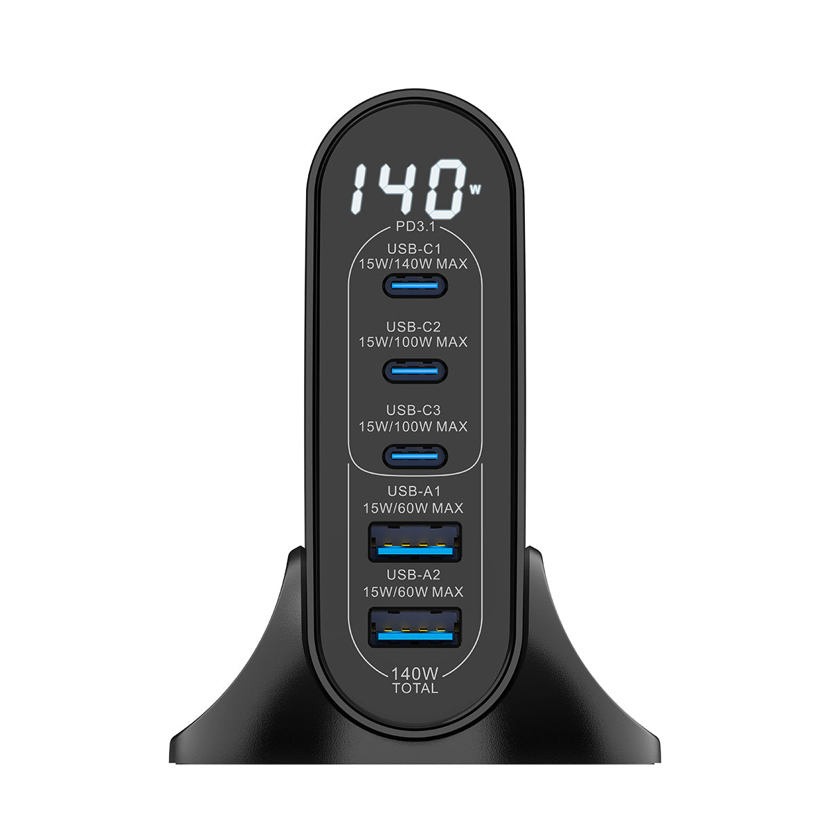 Rixus RX140 GaN Power Adapter With Digital Display