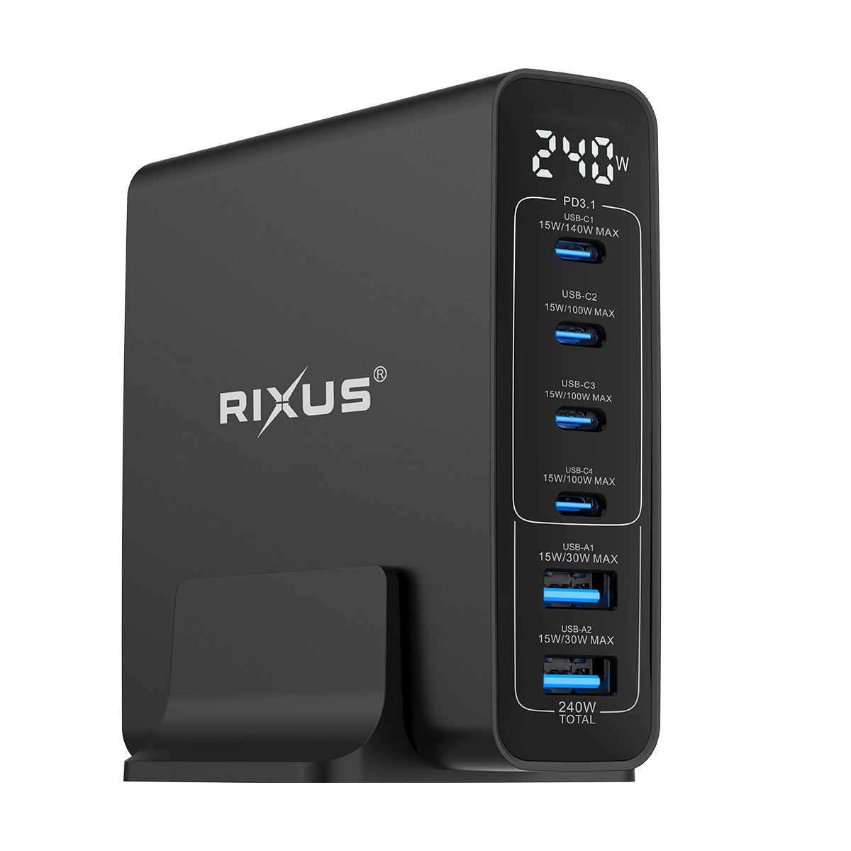 Rixus RX240 GaN Power Adapter With Digital Display