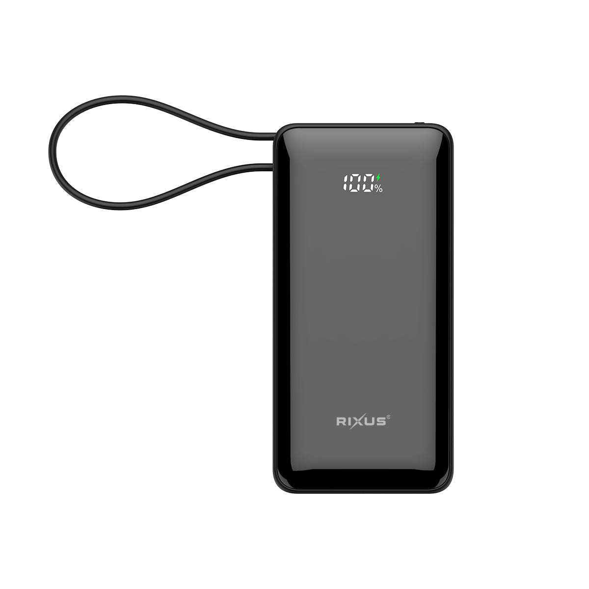 Rixus RXPB01B Power Bank With Built-In Handstrap Cable