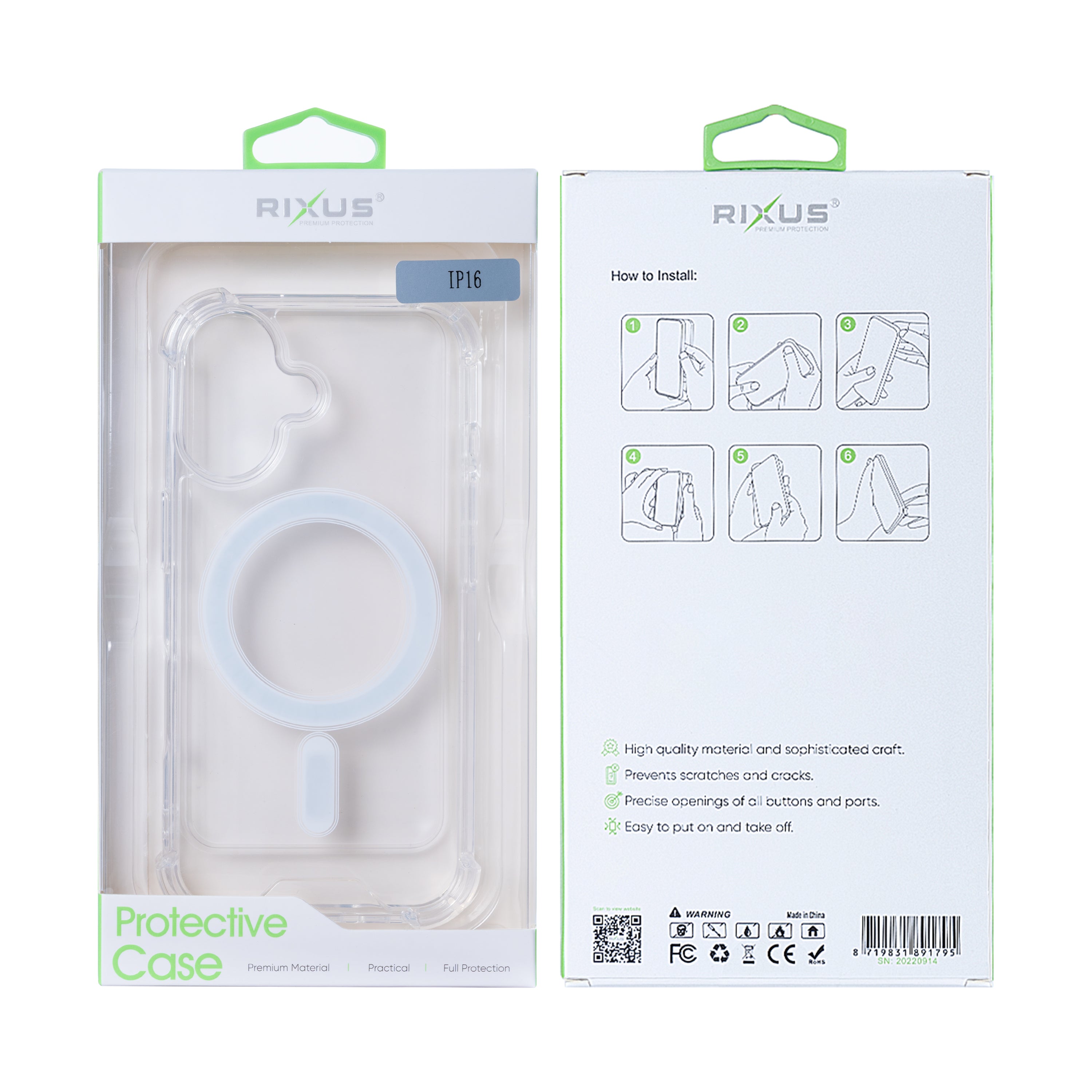 Rixus For iPhone 16 Anti-Burst Case With MagSafe