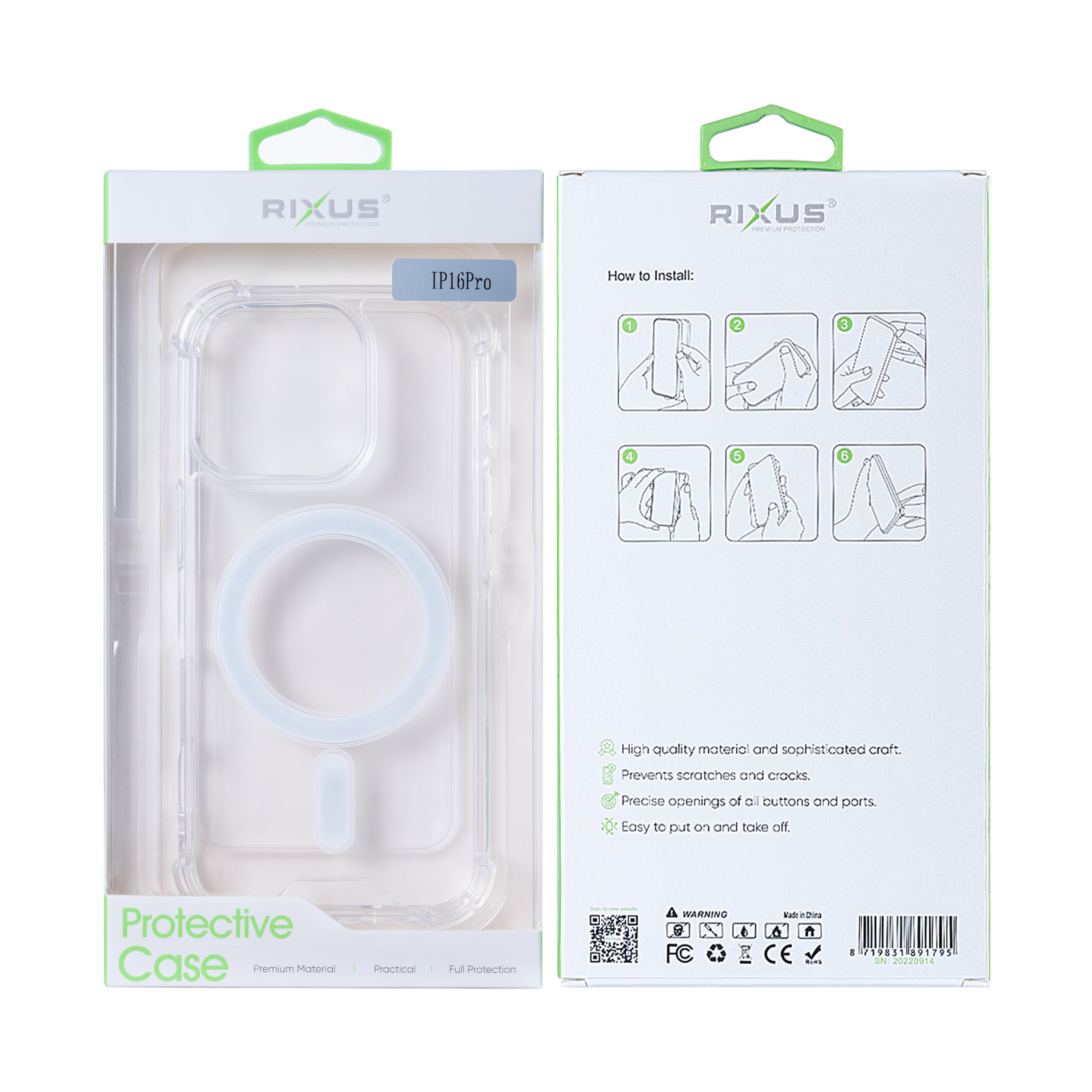 Rixus For iPhone 16 Pro Anti-Burst Case With MagSafe