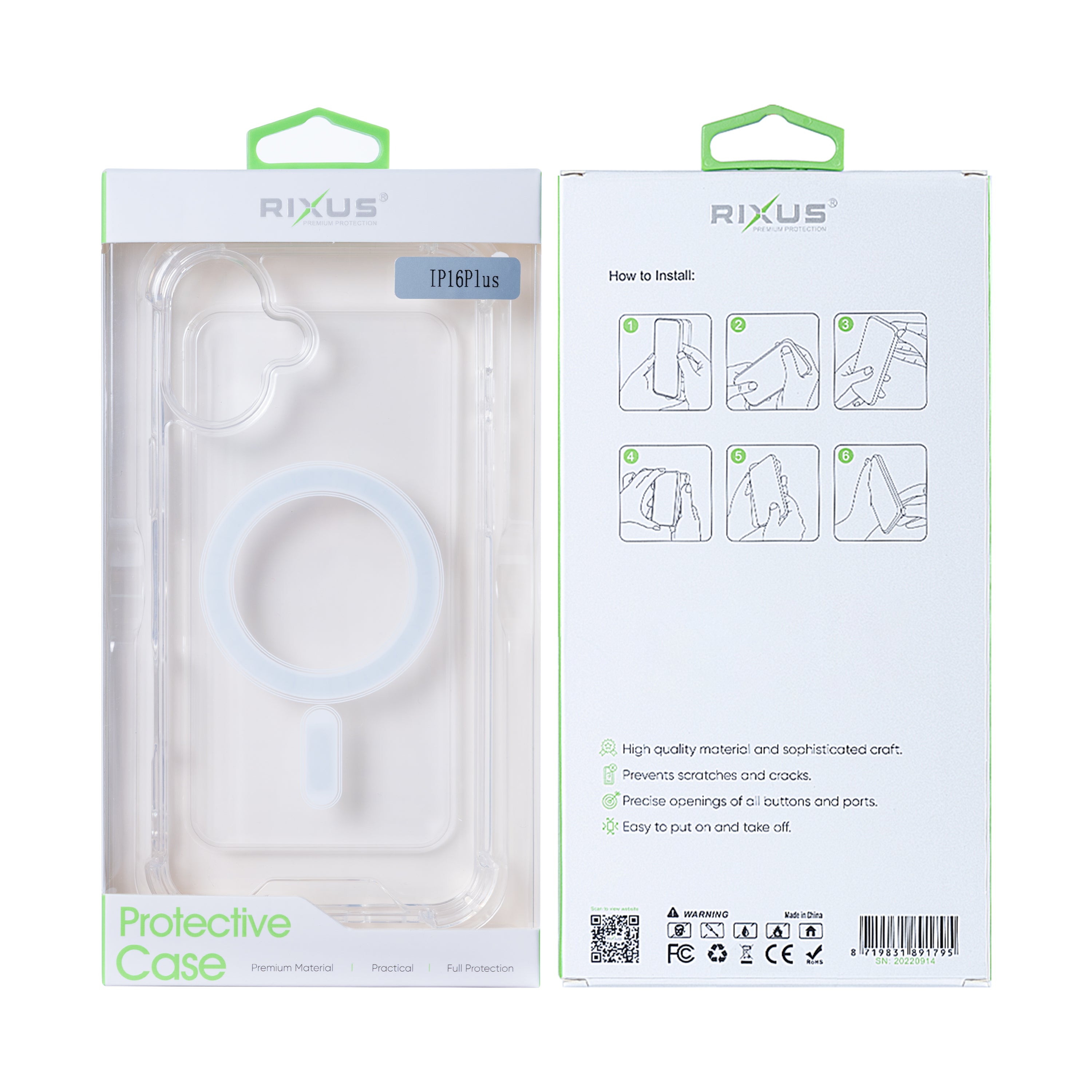 Rixus For iPhone 16 Plus Anti-Burst Case With MagSafe