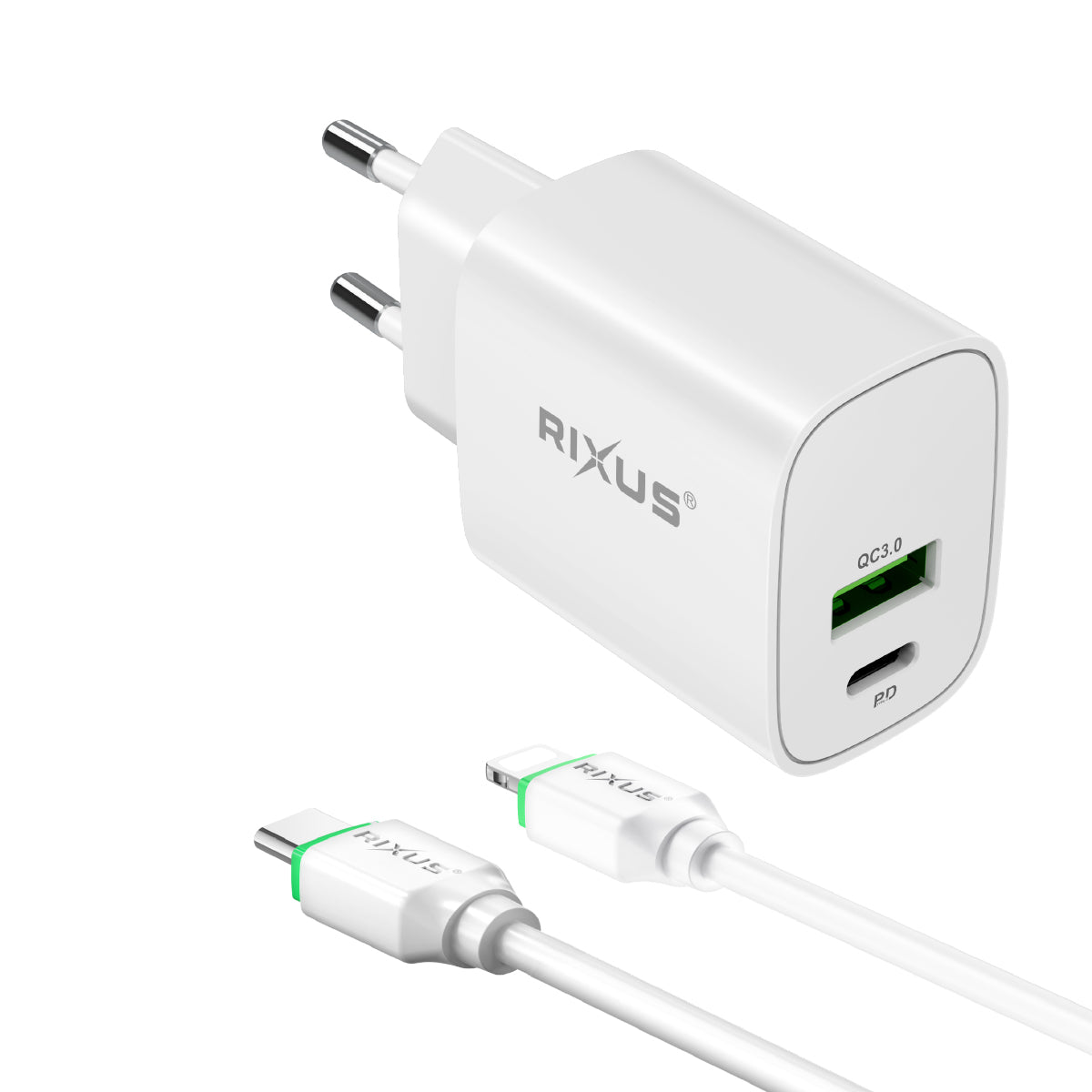 Rixus RX90L Adapter With USB-C To Lighting Cable