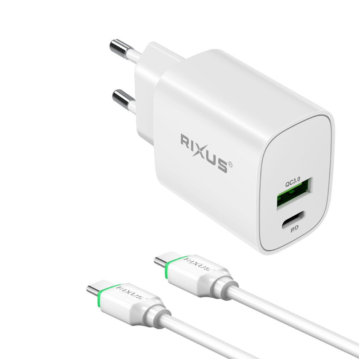 Rixus RX90CC Adapter With USB-C To USB-C Cable
