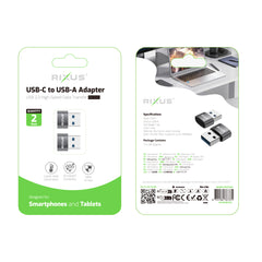 Rixus RXOTG01 USB-A zu USB-C OTG-Adapter (2er-Pack