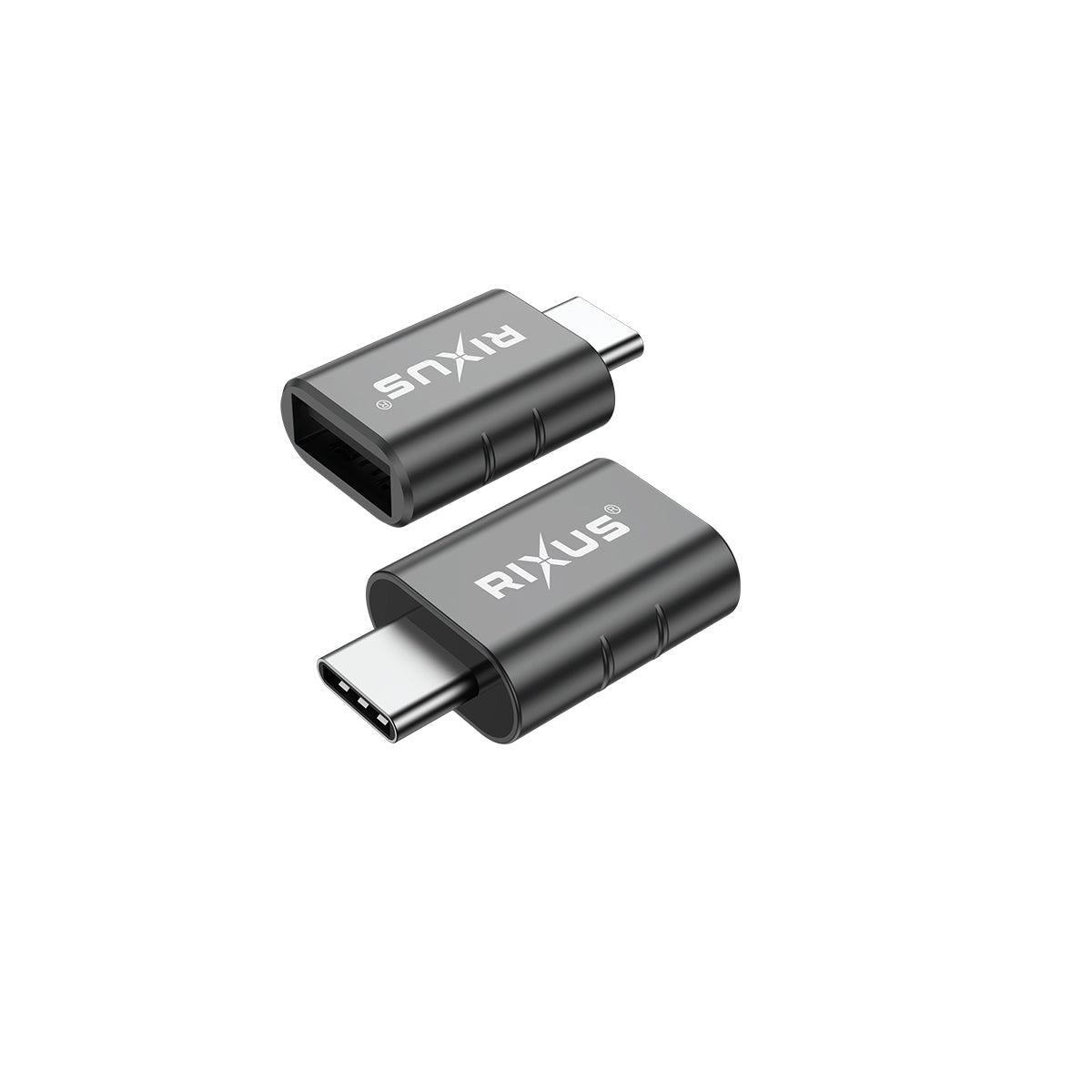 Rixus RXOTG02 USB-C To USB-A OTG Adapter (2-Pack