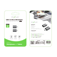 Rixus RXOTG05 Micro-USB-auf-USB-C-OTG-Adapter (2er-Pack