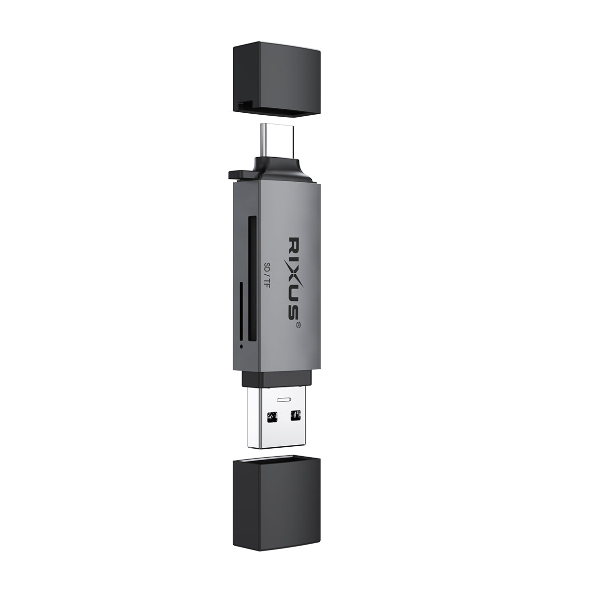 Rixus RXCR02 4-1 USB 3.0, USB-C To SD/TF Card Reader