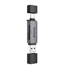 Rixus RXCR02 4-1 USB 3.0, USB-C auf SD/TF-Kartenleser