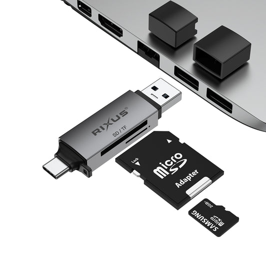 Rixus RXCR02 4-1 USB 3.0, USB-C auf SD/TF-Kartenleser