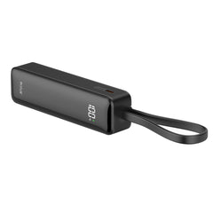 Rixus RXPB03B Powerbank mit Digitalanzeige und integriertem USB-C-Kabel
