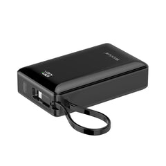 Rixus RXPB02B Digitalanzeige Powerbank mit integriertem USB-C-Kabel
