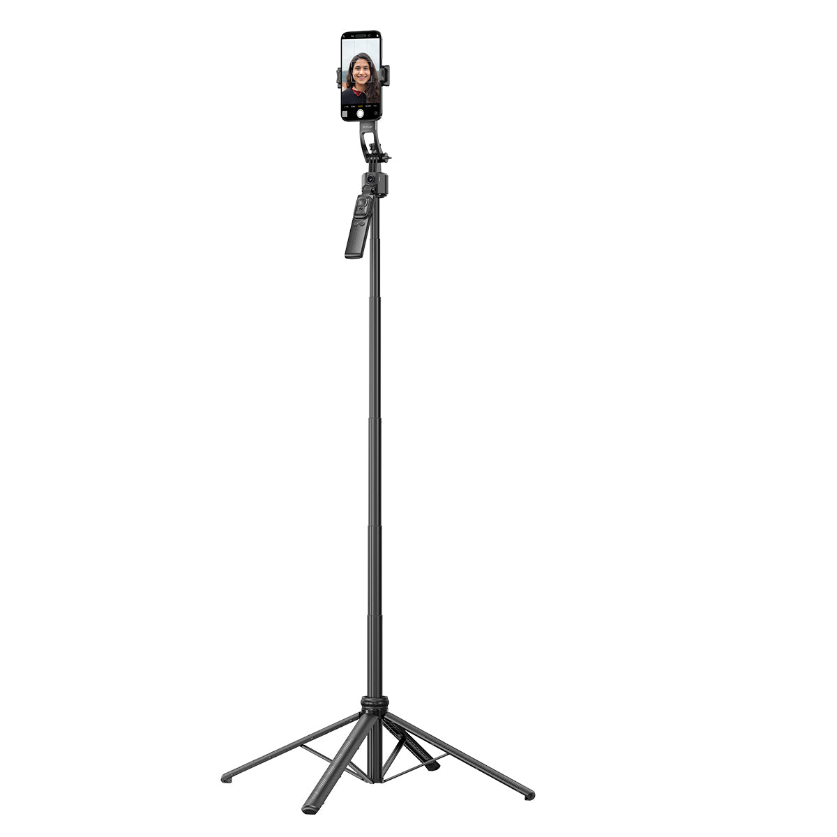 Rixus RXSF55 Handy-Selfie-Stick mit KI-Gesichtserkennungskamera