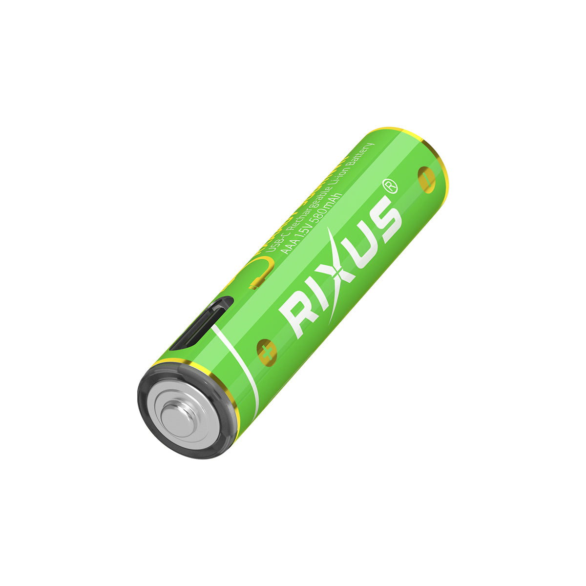 Rixus RXAA07 Wiederaufladbare AAA-Batterie 880mWh mit USB-C-Kabel, 4er-Pack