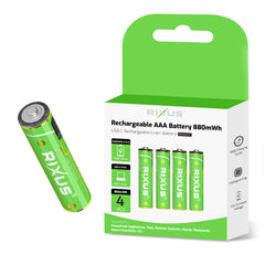 Rixus RXAA07 Wiederaufladbare AAA-Batterie 880mWh mit USB-C-Kabel, 4er-Pack