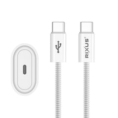 Rixus RXHC30C Schnellladegerät USB-C auf USB-C Kabel