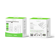 Rixus RXHC20C Schnellladegerät USB-C auf USB-C Kabel
