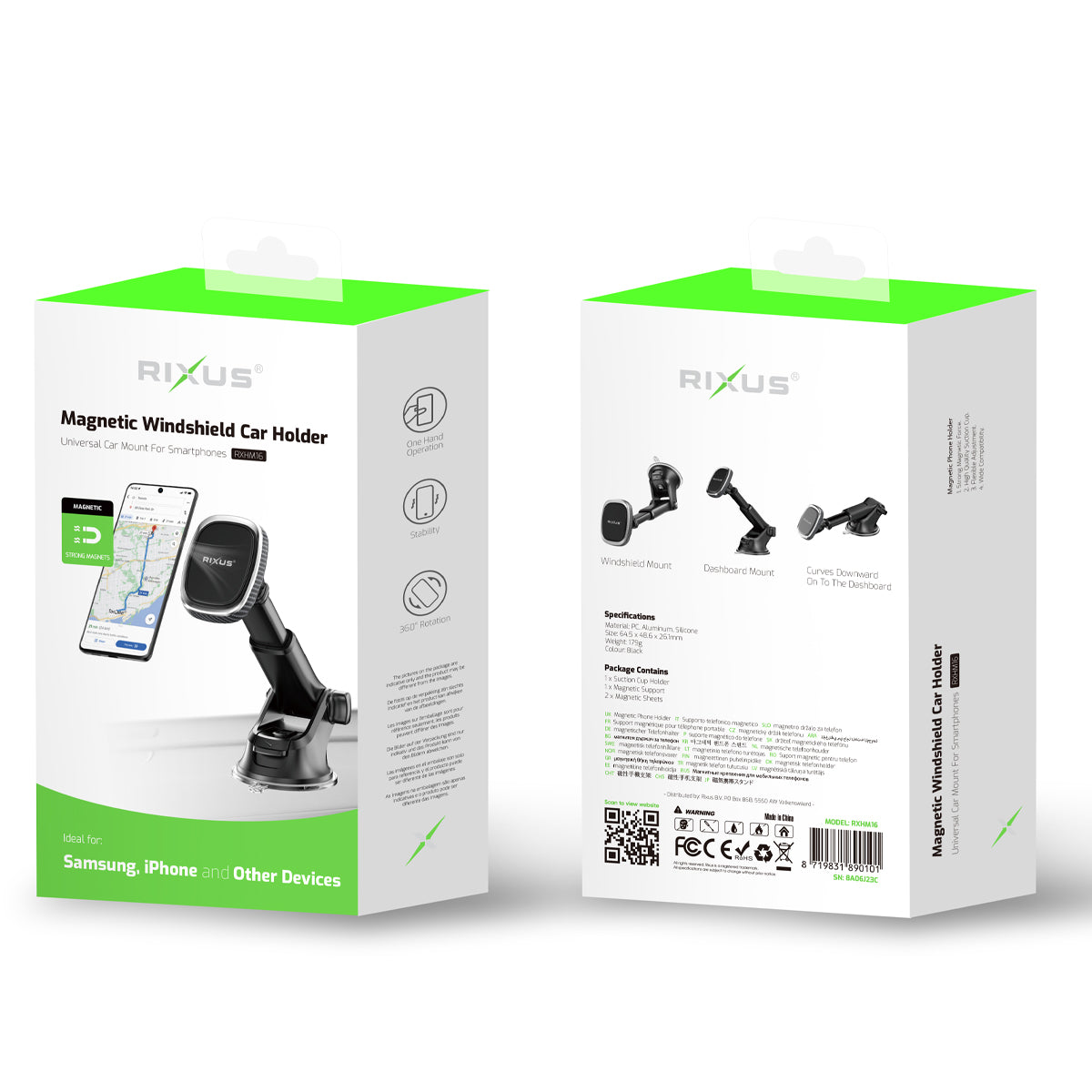 Rixus RXHM16 Magnetic Phone Mount Dashboard Car Phone Holder