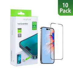 Rixus HD Full Curved Edge Tempered Glass für iPhone 14 Pro Max (10er-Pack)
